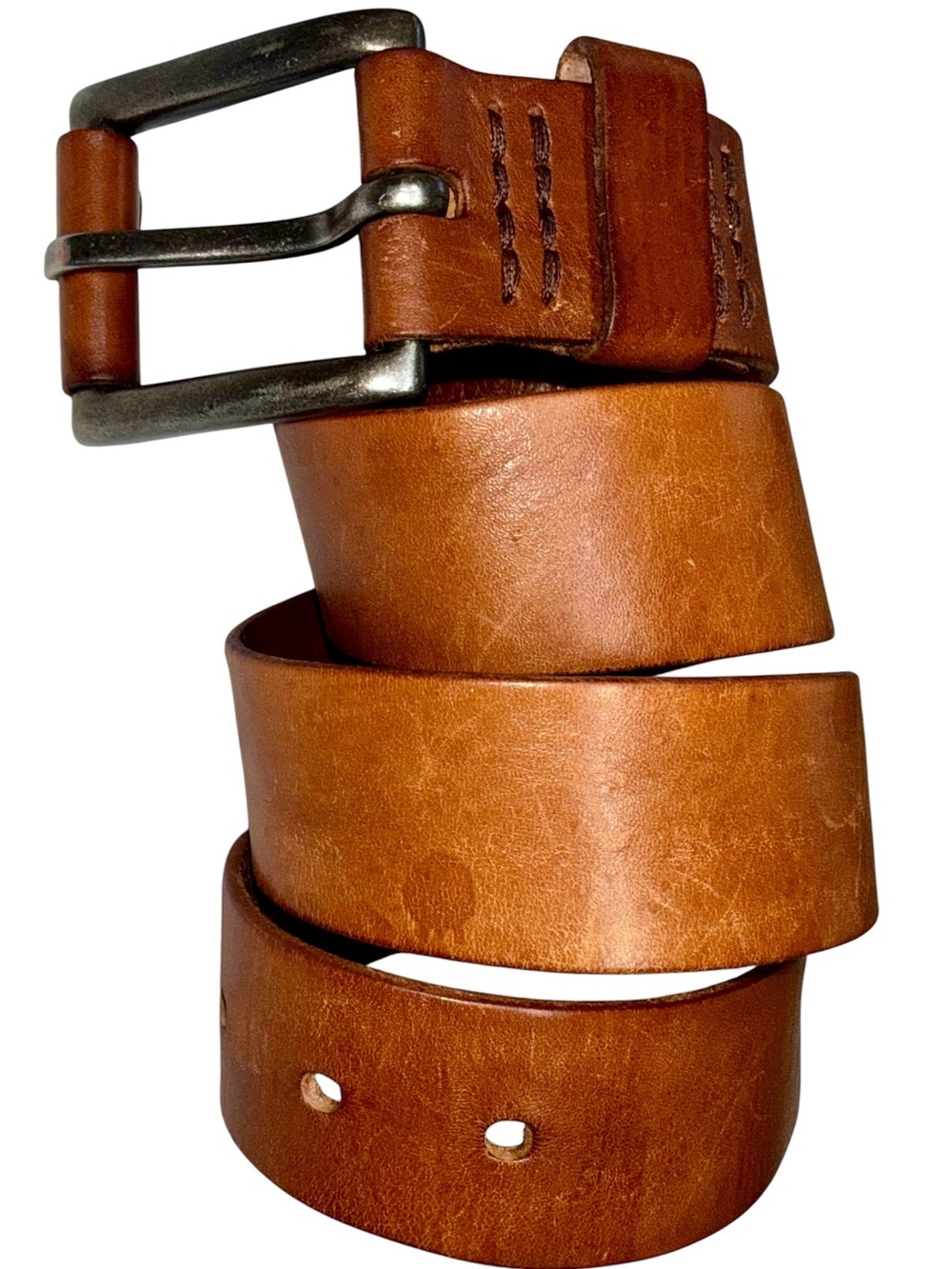 Vintage Abercrombie & Fitch Brown Leather Belt Moose Logo S/M